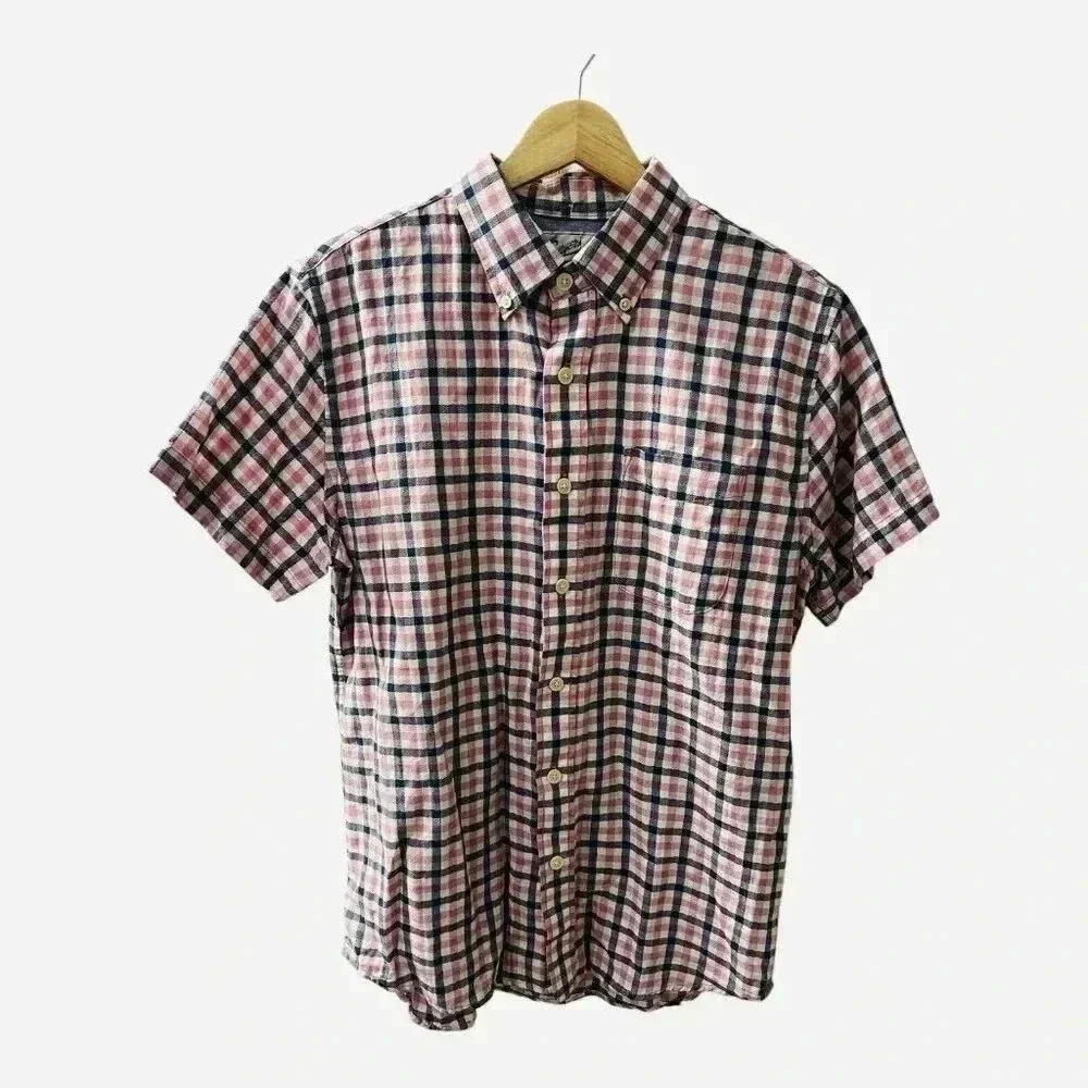 Grayers Clothiers Men’s Button Down Plaid Short Sleeve Shirt Size Small